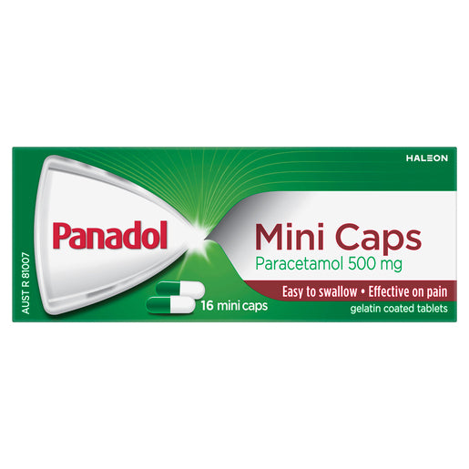 Panadol Mini Caps Paracetamol 500mg 16 Capsules - GimmeNow