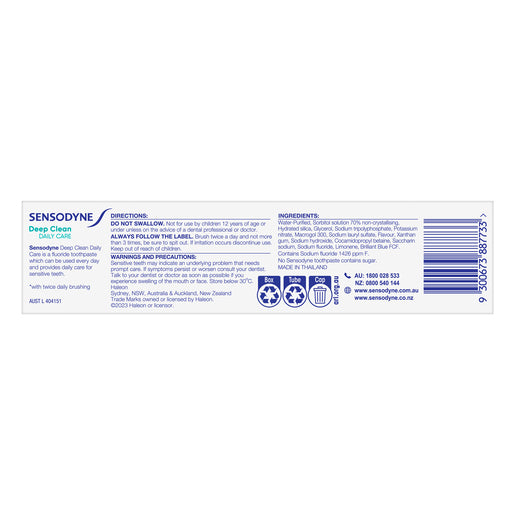 Sensodyne Deep Clean Toothpaste 100g