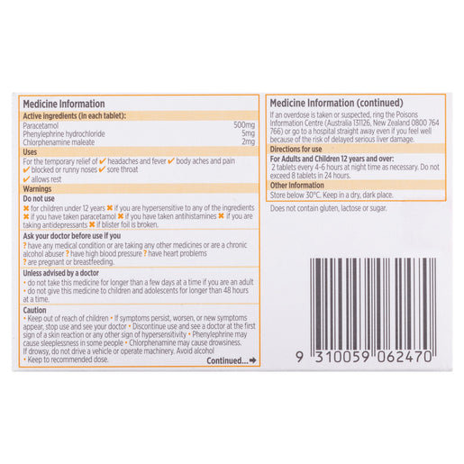 CODRAL® Night Cold & Flu 24 Tablets