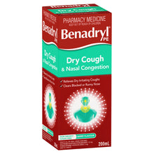 Benadryl PE Dry Cough & Nasal Congestion 200mL - GimmeNow