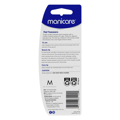 Manicare Tweezer Flat Black 1 Each
