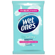 Wet Ones Be Gentle, Sensitive Antibacterial Hand & Face Wipes 15 Wipes
