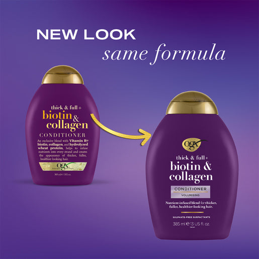 OGX Thick & Full + Volumising Biotin & Collagen Conditioner For Fine Hair 385mL