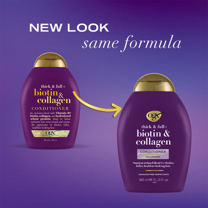 OGX Thick & Full + Volumising Biotin & Collagen Conditioner For Fine Hair 385mL