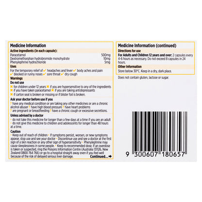 CODRAL® Cold & Flu + Dry Cough 24 Capsules