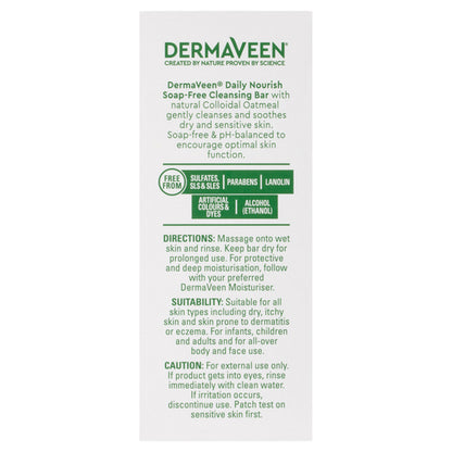 DermaVeen Daily Nourish Soap-Free Cleansing Bar 115g