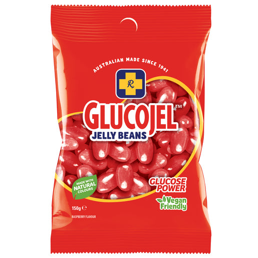 GLUCOJELS Jelly Beans Raspberry Flavour 150g - GimmeNow