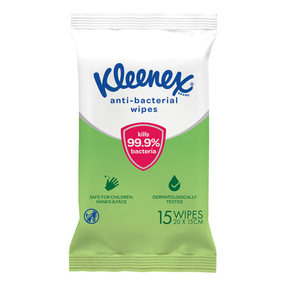 Kleenex Anti-Bacterial Wet Wipes 15 Wipes