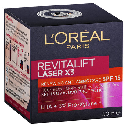 L'Oréal Paris Revitalift Laser X3 Intensive Anti-Ageing Day Moisturiser SPF 15 50mL - GimmeNow