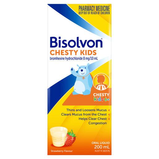BISOLVON Chesty Kids 6+ Strawberry Flavour 200mL