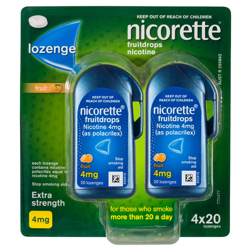 NICORETTE® Fruitdrops Nicotine Extra Strength 4mg Fruit 80 Lozenges