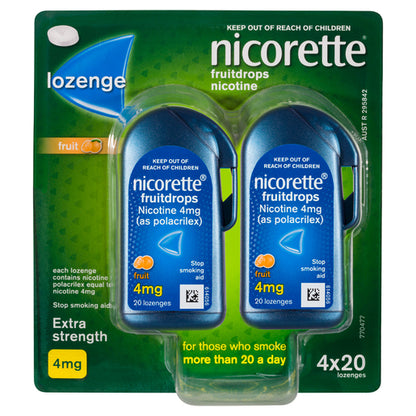 NICORETTE® Fruitdrops Nicotine Extra Strength 4mg Fruit 80 Lozenges