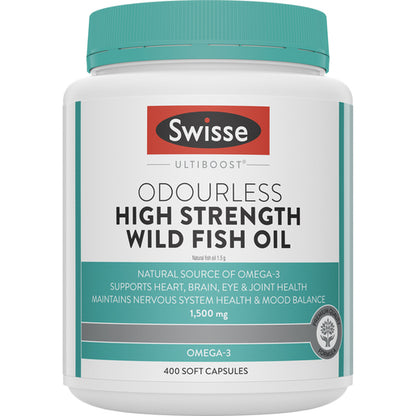 Swisse Ultiboost Odourless High Strength Wild Fish Oil 400 Capsules