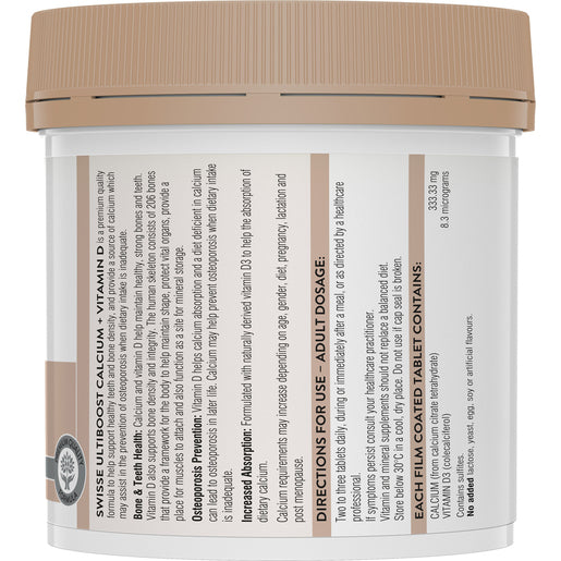 Swisse Ultiboost Calcium + Vitamin D 150 Tablets