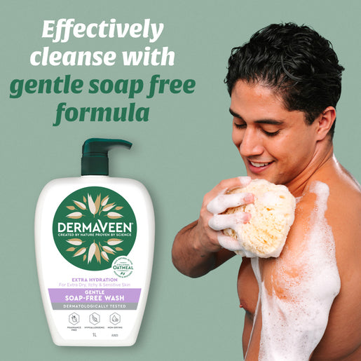 DermaVeen Extra Hydration Gentle Soap-Free Wash for Extra Dry, Itchy & Sensitive Skin 1L - GimmeNow