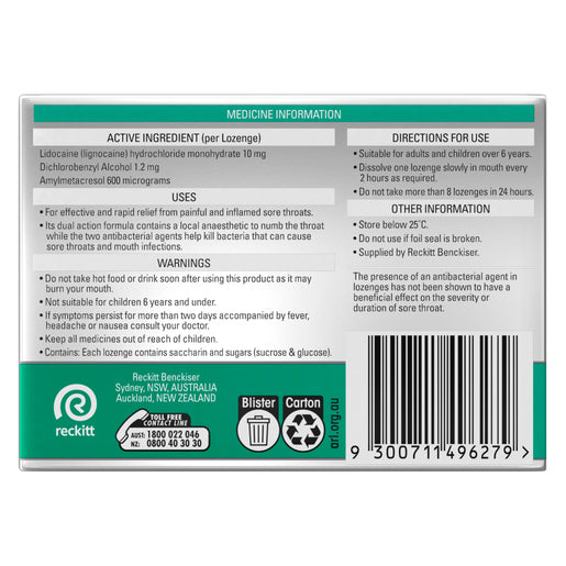 Strepsils Plus Anaesthetic Throat Lozenges 36 Lozenges