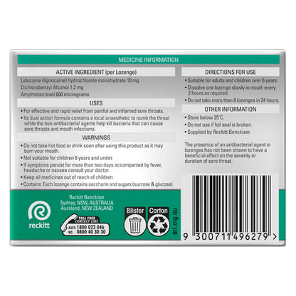 Strepsils Plus Anaesthetic Throat Lozenges 36 Lozenges
