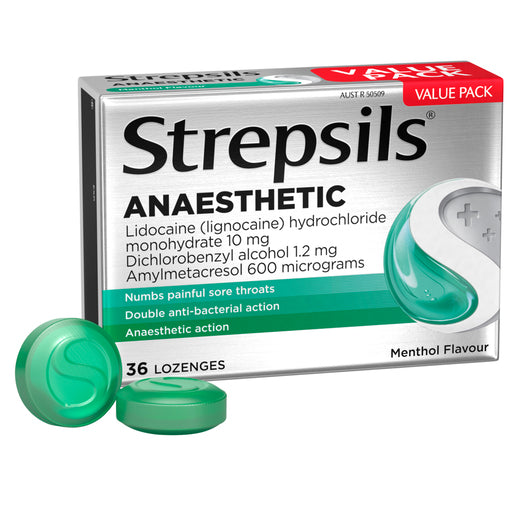 Strepsils Plus Anaesthetic Throat Lozenges 36 Lozenges
