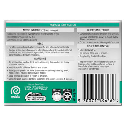 Strepsils Plus Anaesthetic Throat Lozenges 16 Lozenges