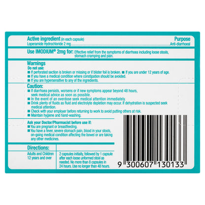 Imodium Easy To Swallow Capsules 20 Capsules