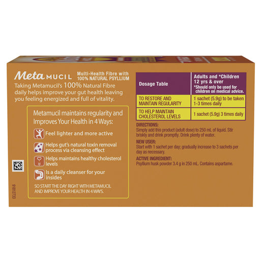Metamucil Orange Smooth Fibre Supplement 30 Doses 30 Pack