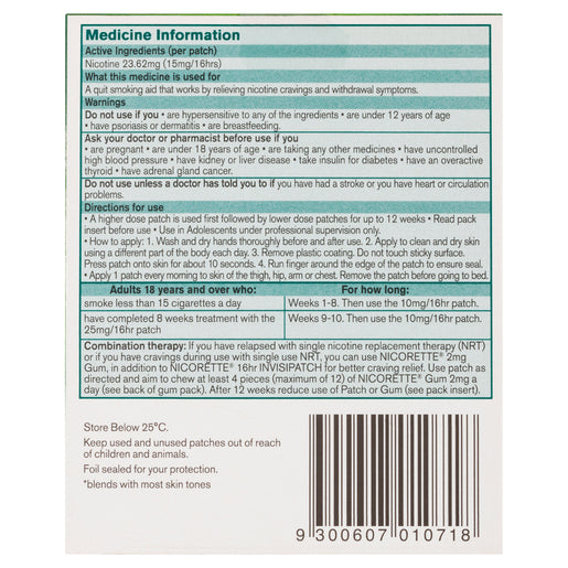 NICORETTE® Nicotine 15mg 16 Hour Invisipatch Step 2 7 Patches