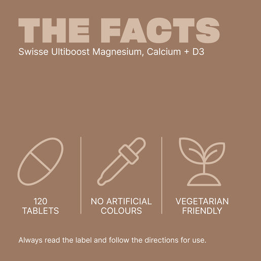 Swisse Ultiboost Magnesium, Calcium & Vitamin D3 120 Tablets