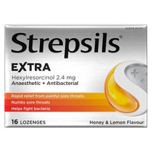 Strepsils EXTRA Rapid Sore Throat Relief Honey & Lemon 16 Lozenges - GimmeNow
