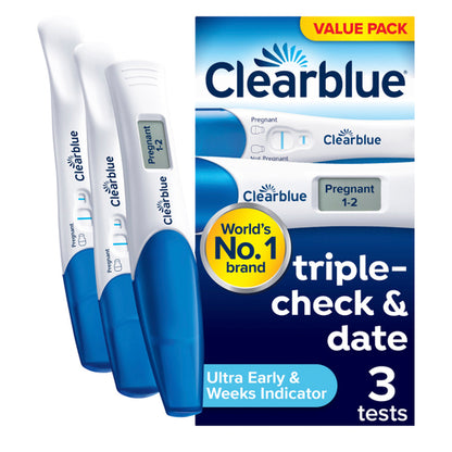 Clearblue Pregnancy Test Combo Pack Triple Check & Date 3 Pack