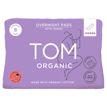 TOM Organic Pad Overnight Pads with Wing 8 Pack