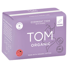 TOM Organic Pad Overnight Pads with Wing 8 Pack