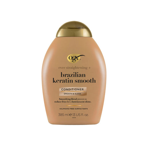 OGX Ever Straightening + Smoothing & Shine Brazilian Keratin Therapy Conditioner For Frizzy Hair 385mL
