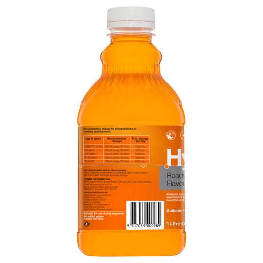Hydralyte Ready to use Orange Flavoured Electrolyte Solution 1 L - GimmeNow