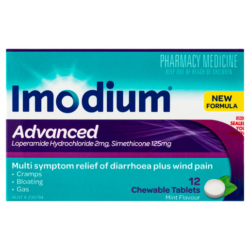 Imodium Advanced Chewable Mint Flavour 12 Tablets - GimmeNow