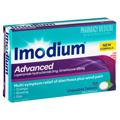 Imodium Advanced Chewable Mint Flavour 12 Tablets - GimmeNow