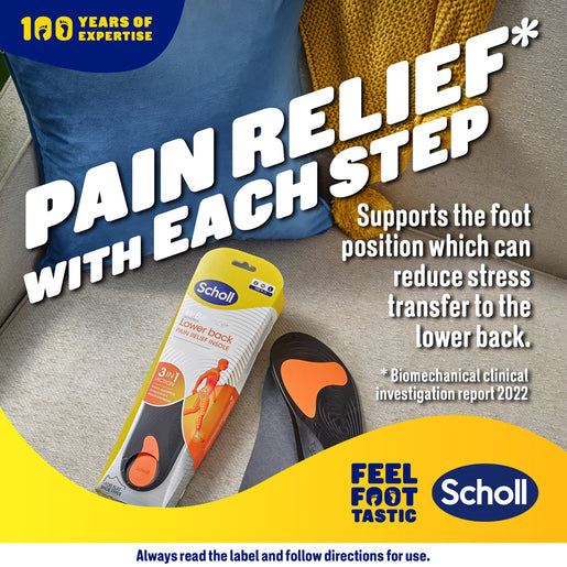 Scholl In Balance Pain Relief Lower Back Orthotic Insole Medium 7 - 8.5 1 Pair