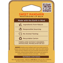 Burts Bees Sweet Mandarin Moisturising Lip Balm 4.25g