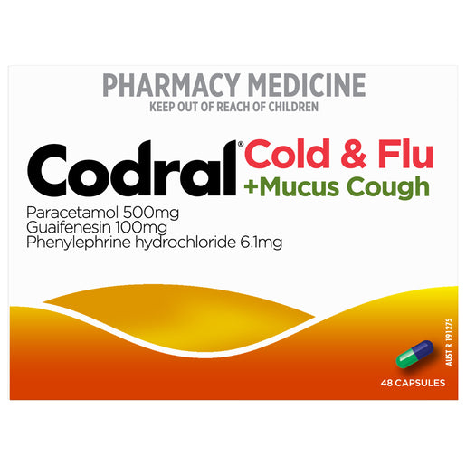 CODRAL® Cold & Flu + Mucus Cough 48 Capsules - GimmeNow