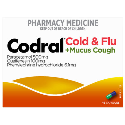 CODRAL® Cold & Flu + Mucus Cough 48 Capsules - GimmeNow