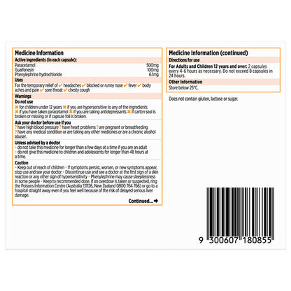 CODRAL® Cold & Flu + Mucus Cough 48 Capsules - GimmeNow