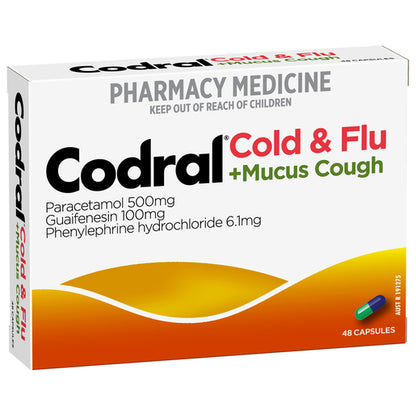 CODRAL® Cold & Flu + Mucus Cough 48 Capsules - GimmeNow