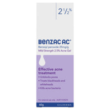 Benzac AC Mild Strength 2.5% Acne Gel 60g - GimmeNow