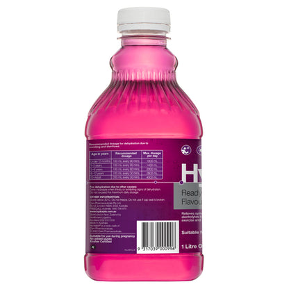 Hydralyte Ready to use Apple Blackcurrant Flavoured Electrolyte Solution 1 L