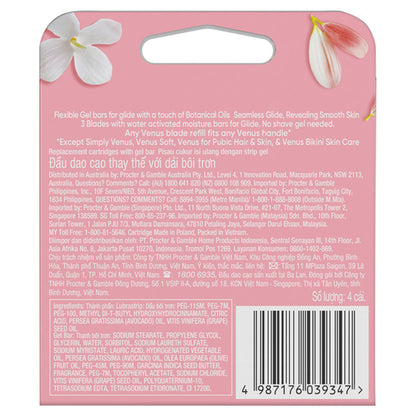Gillette Venus Comfortglide White Tea Scent Women's Razor Blade Refills 4 Pack