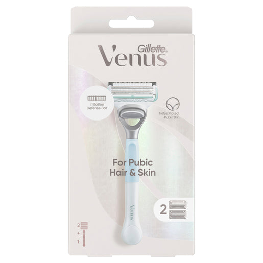 Gillette Venus Women's Bikini Razor For Pubic Hair & Skin 1 Handle + 2 Blade Refills 3 Piece Set