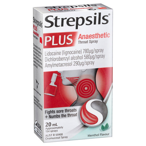 Strepsils Plus Anaesthetic Throat Spray Menthol Flavour 20mL