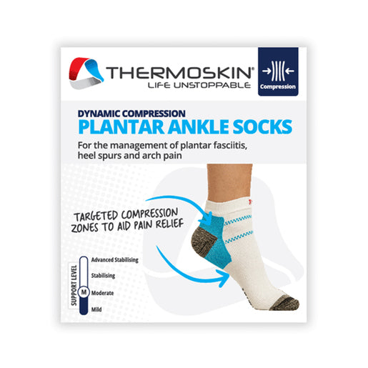 Thermoskin Plantar FXT Compression Socks Ankle Large White 1 Each