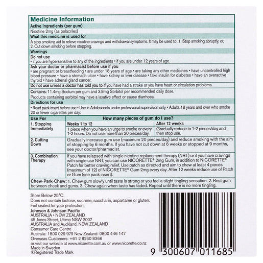 NICORETTE® Nicotine Gum Regular Strength 2mg Classic 150 Pack