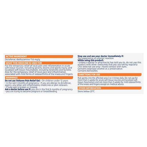 Voltaren Pain Relief Gel 50g