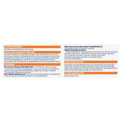 Voltaren Pain Relief Gel 50g